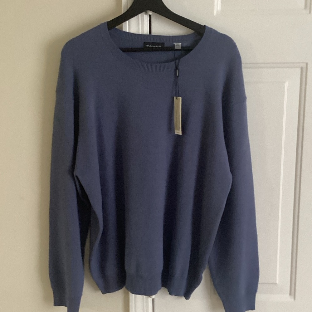 Tahari Men's Crewneck Sweater in Deep Blue